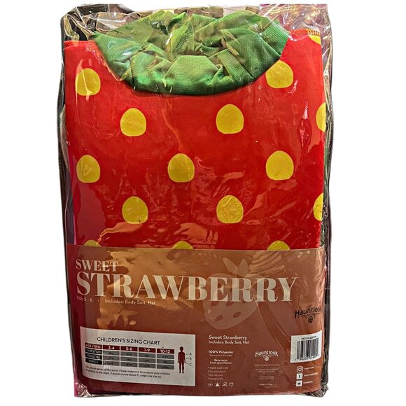 Hauntloook Kids Sweet Strawberry Halloween Costume Unisex Dress Up Pullover Set - Picture 5 of 6